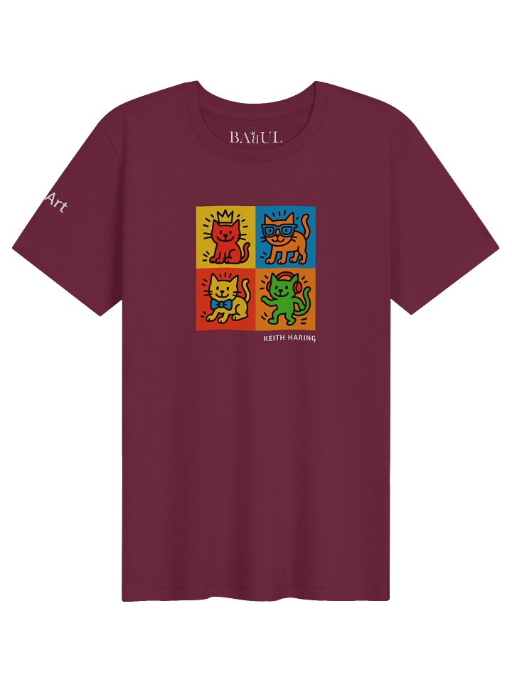 CATART Unisex Jersey Cat T-Shirt - KEITH HARING - Iconic Painting Reimagined with Cats product image (1)