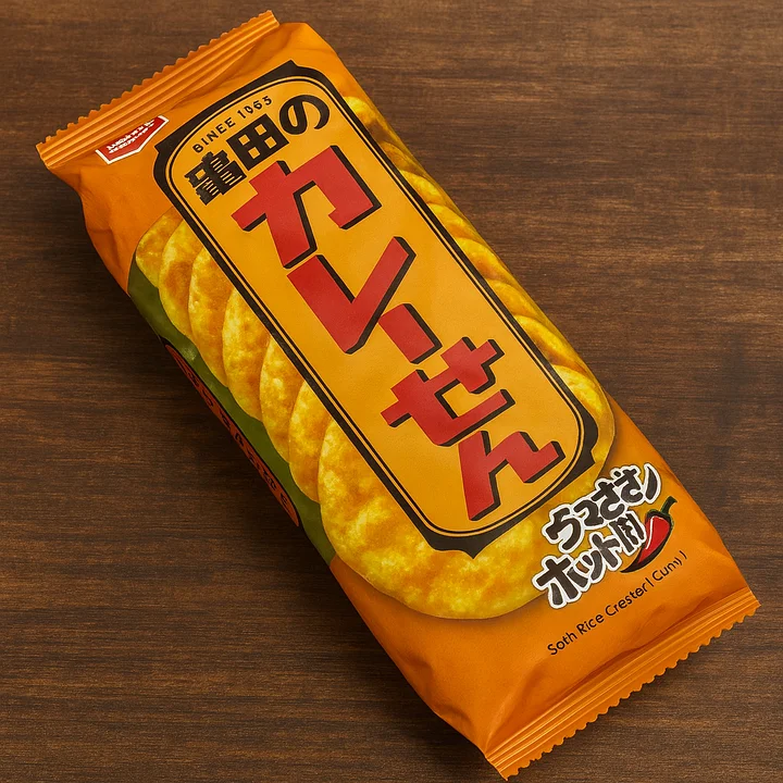 🎎 Kameda Curry Sen Rice Crackers – Japanese Soft Senbei Snack 125g Bag product image (1)