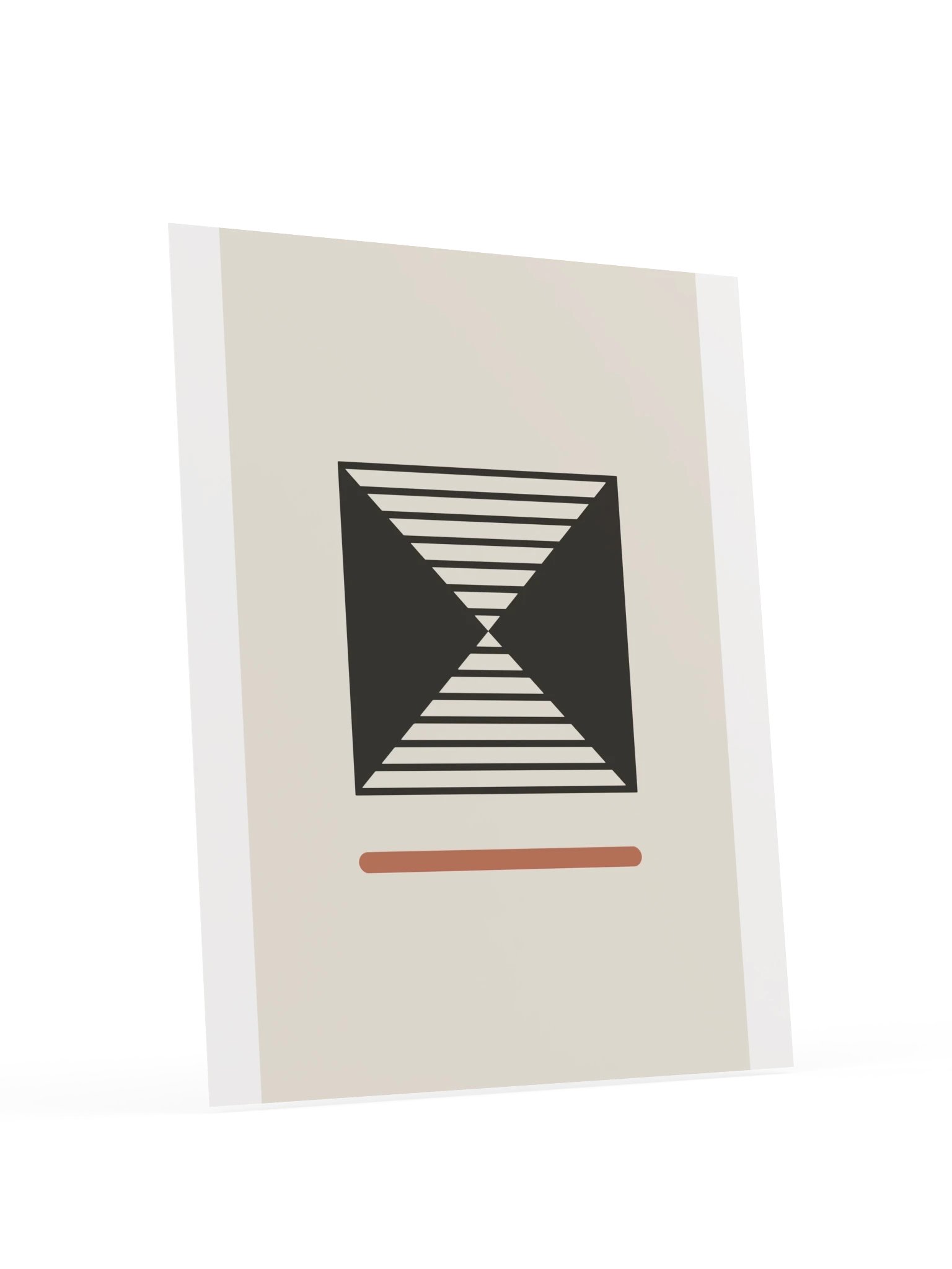 Geometric Hourglass Line Print | Black and Clay Bathroom Wall Art product image (6)