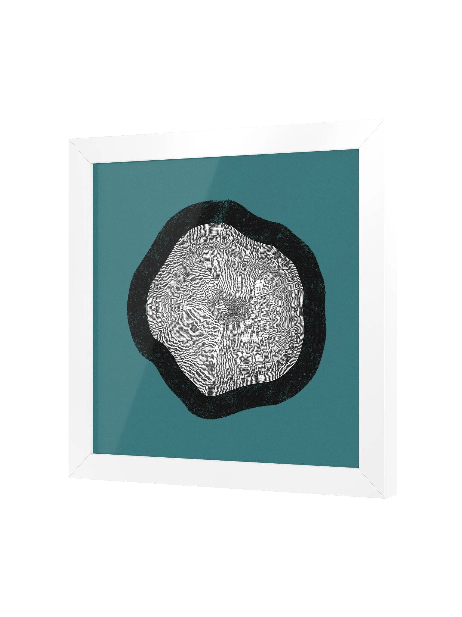 "Layers upon Layers" - Framed Minimalist Art Print - Teal product image (2)