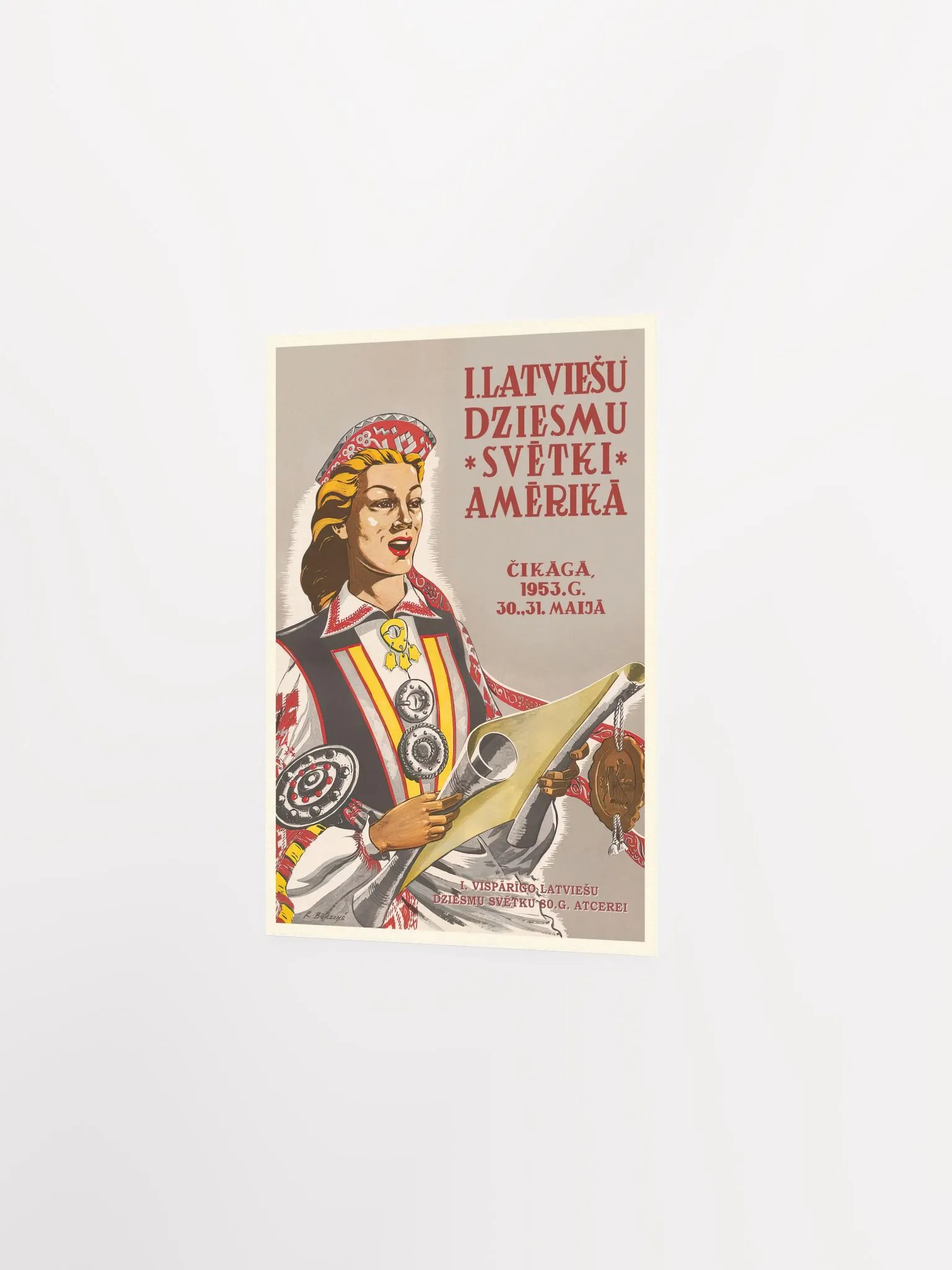 Latvia retro poster, 1953 — retro vintage travel poster, retro travel art, retro travel wall art product image (7)