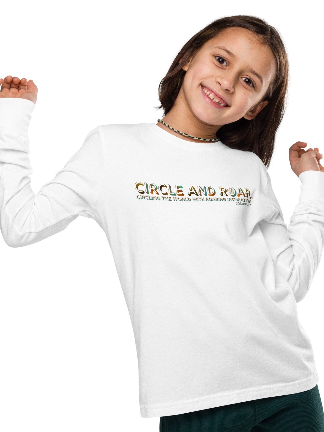 "Circle and Roar" Joshua 1:9 Gradient Text Long-Sleeve T-Shirt product image (15)
