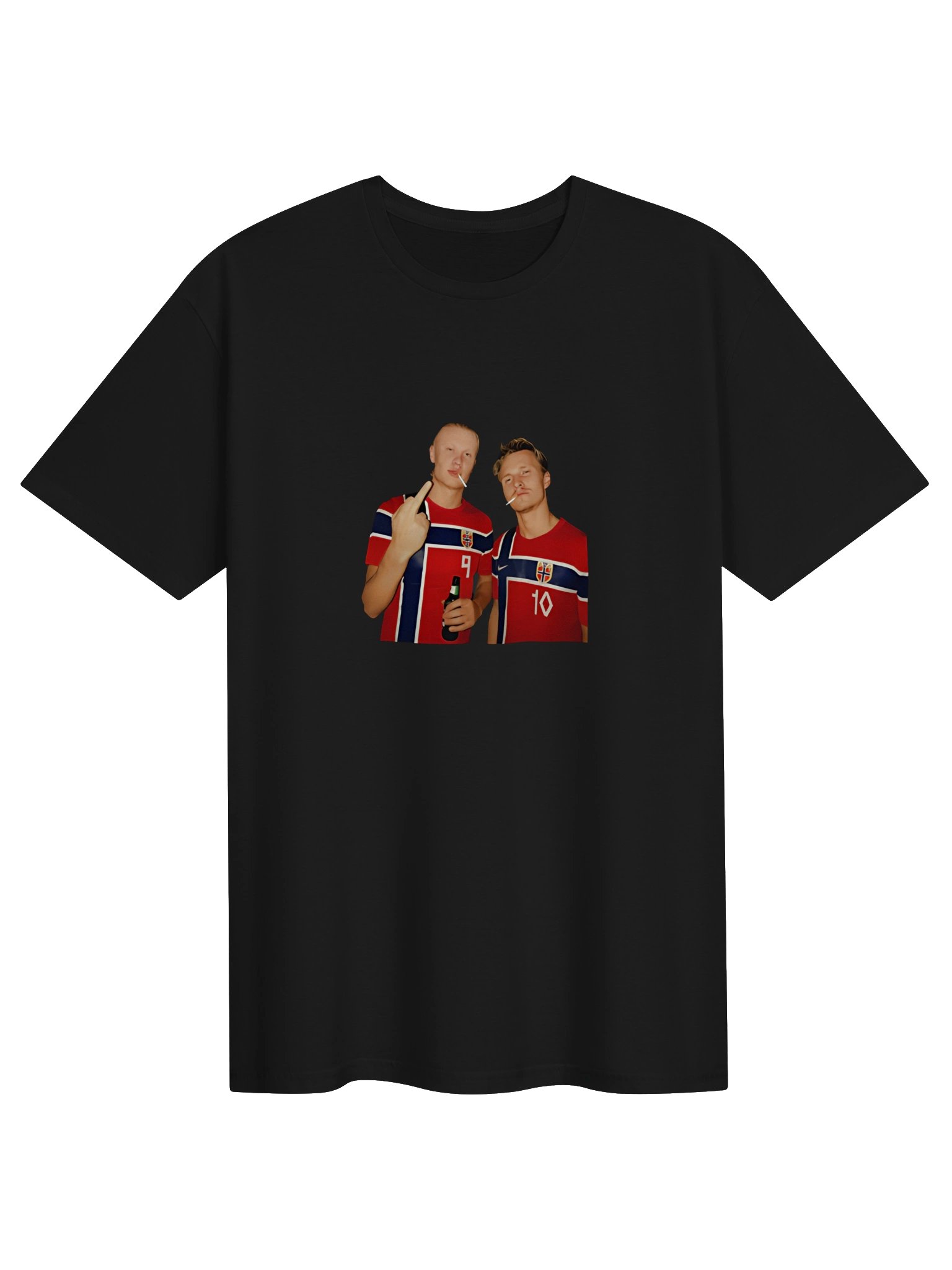 Erling Haaland and Martin Odegaard Norway Smoking Middle Finger Shirt product image (1)