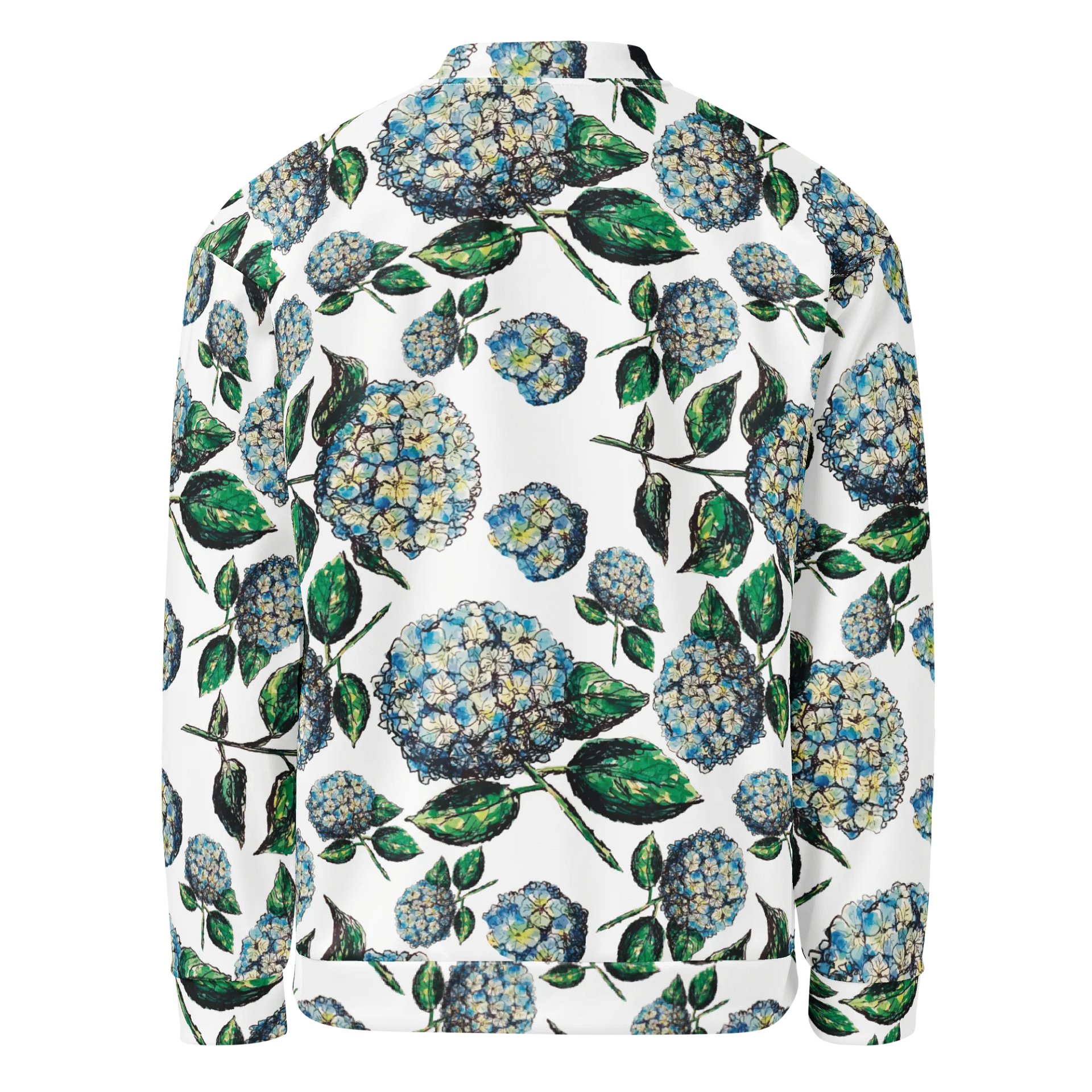 Blue Hydrangea Dreams | Unisex Bomber Jacket | Monique Faella Designs™ product image (2)