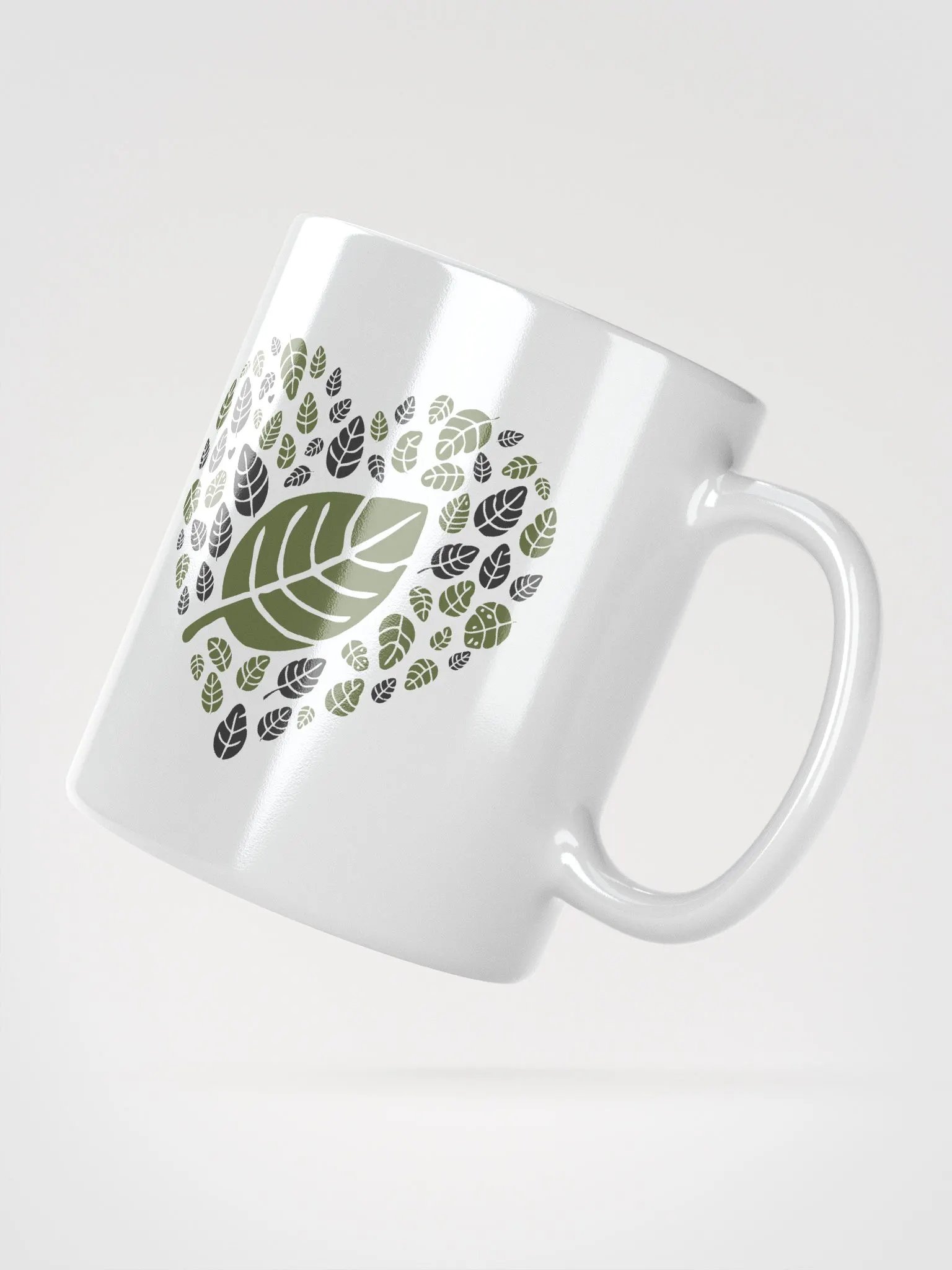 Heartfelt Leaves White Glossy Mug product image (4)