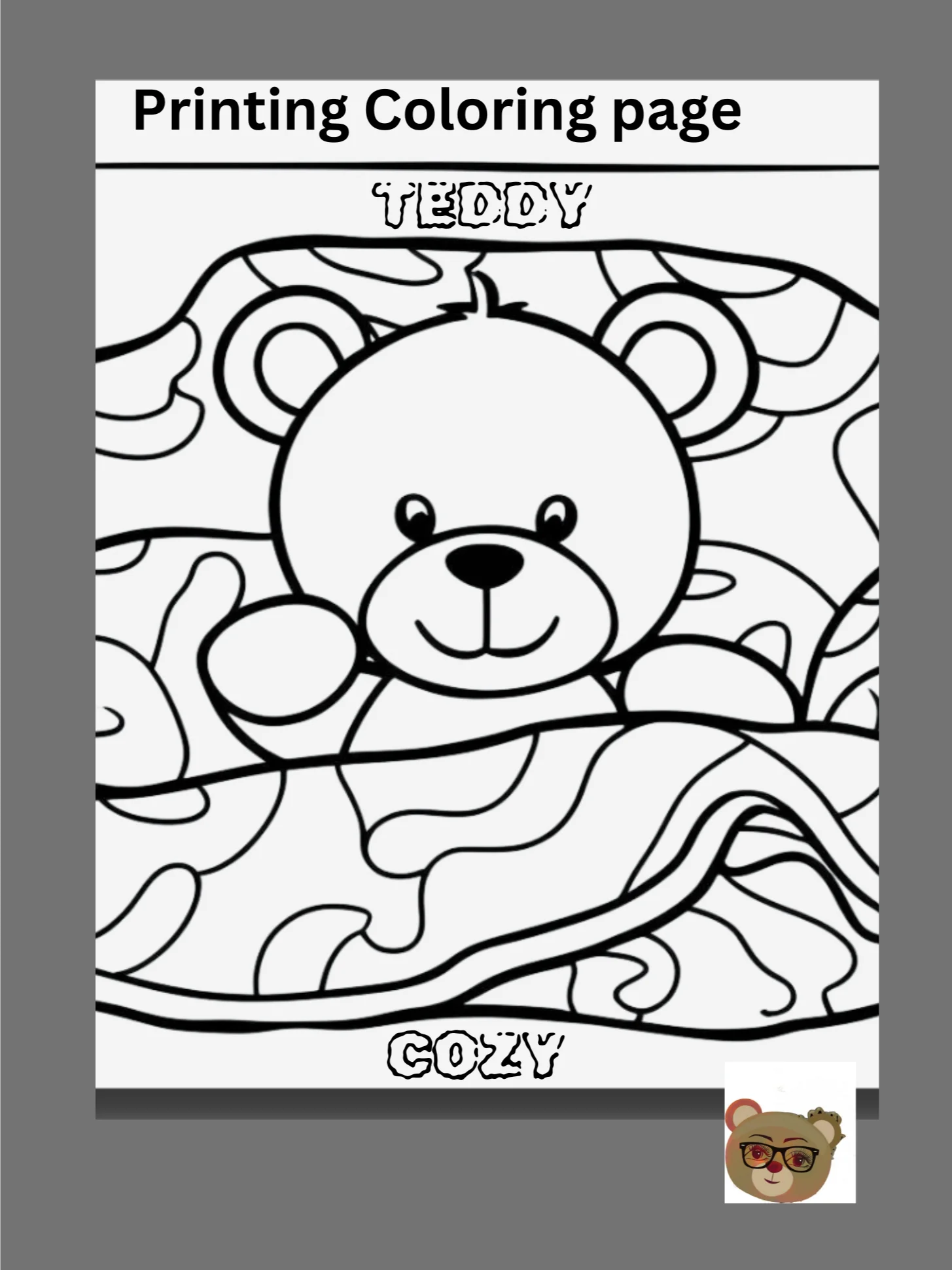 Free Printing Teddy Coloring page product image (1)