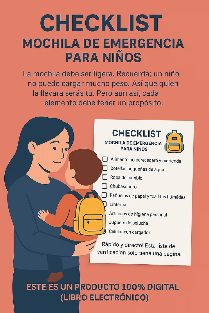 Checklist - mochila de emergencia para niños product image (1)