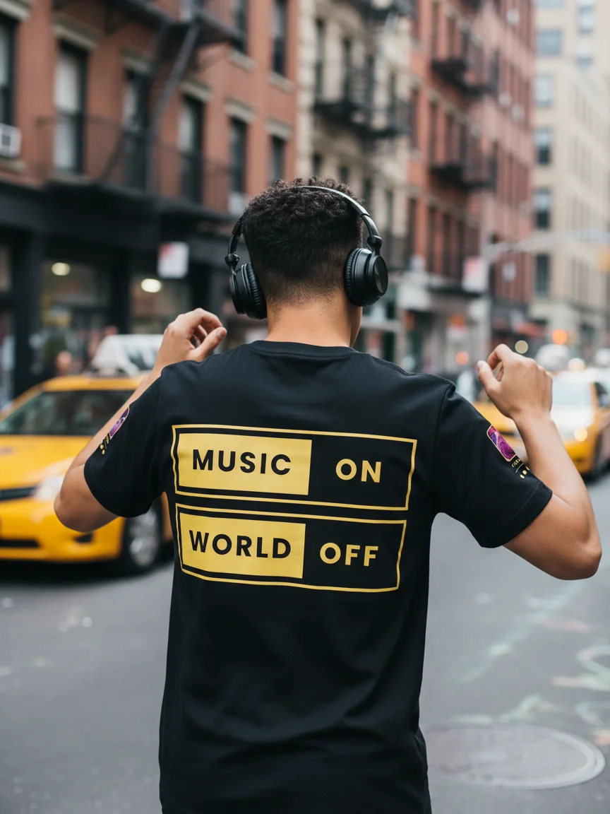 Music On / World Off tee product image (2)
