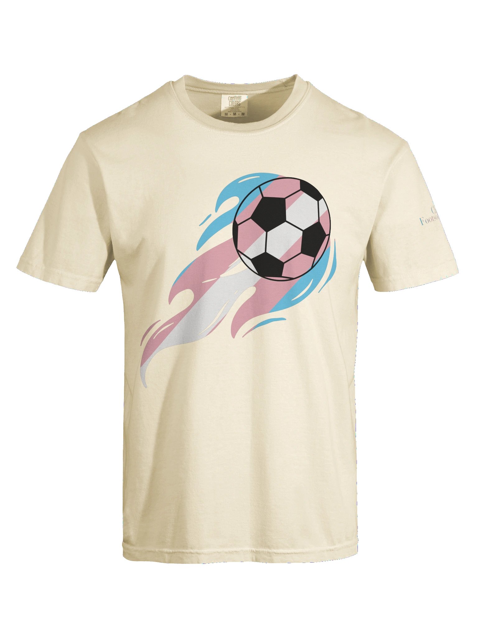 Trans Pride Flaming Soccer Ball Comfort Tee product image (5)