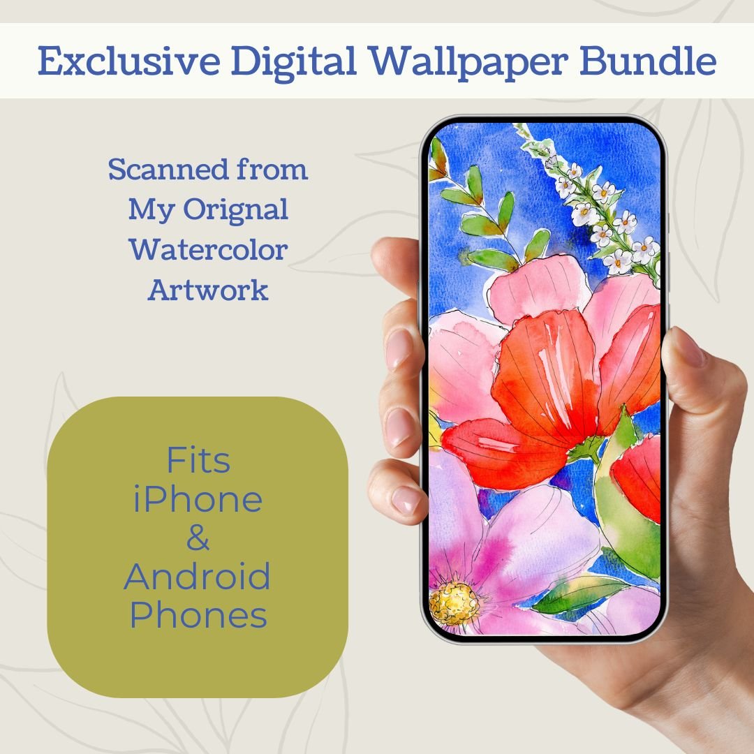 Blooming Blue Digital Wallpaper Pack product image (3)