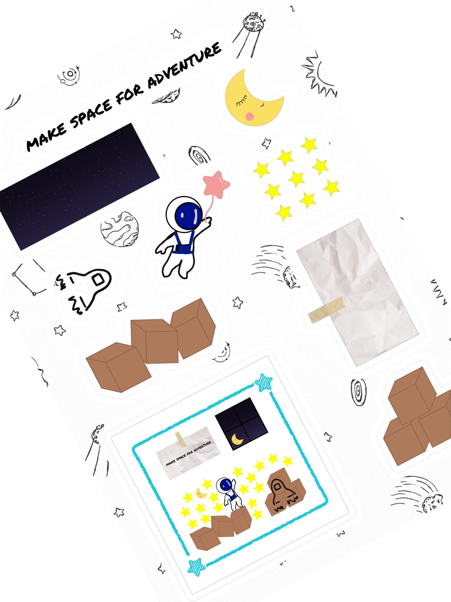 Make Your Own Space Adventure Sticker Sheet (Blue Version) product image (2)