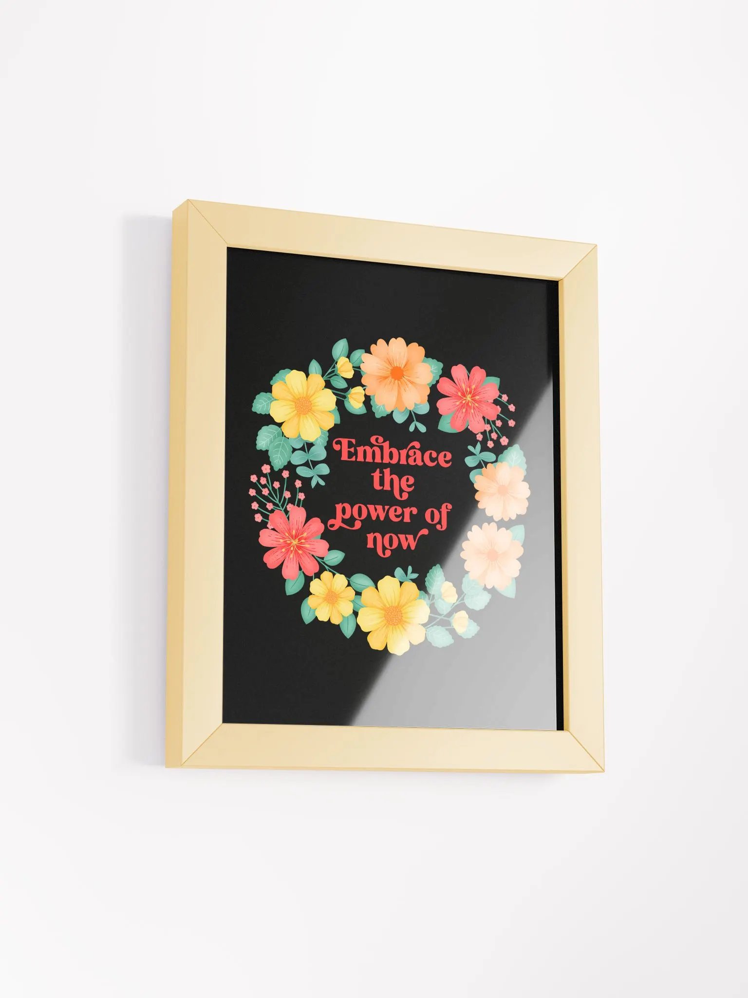 Embrace the power of now - Motivational Wall Art Black product image (2)