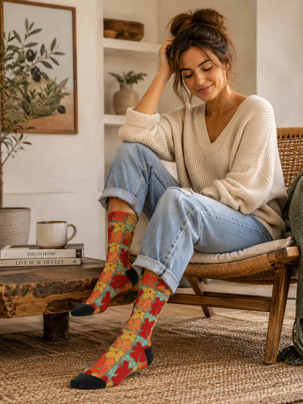 Petals and Olives Premium Sustainable Crew Socks product image (1)