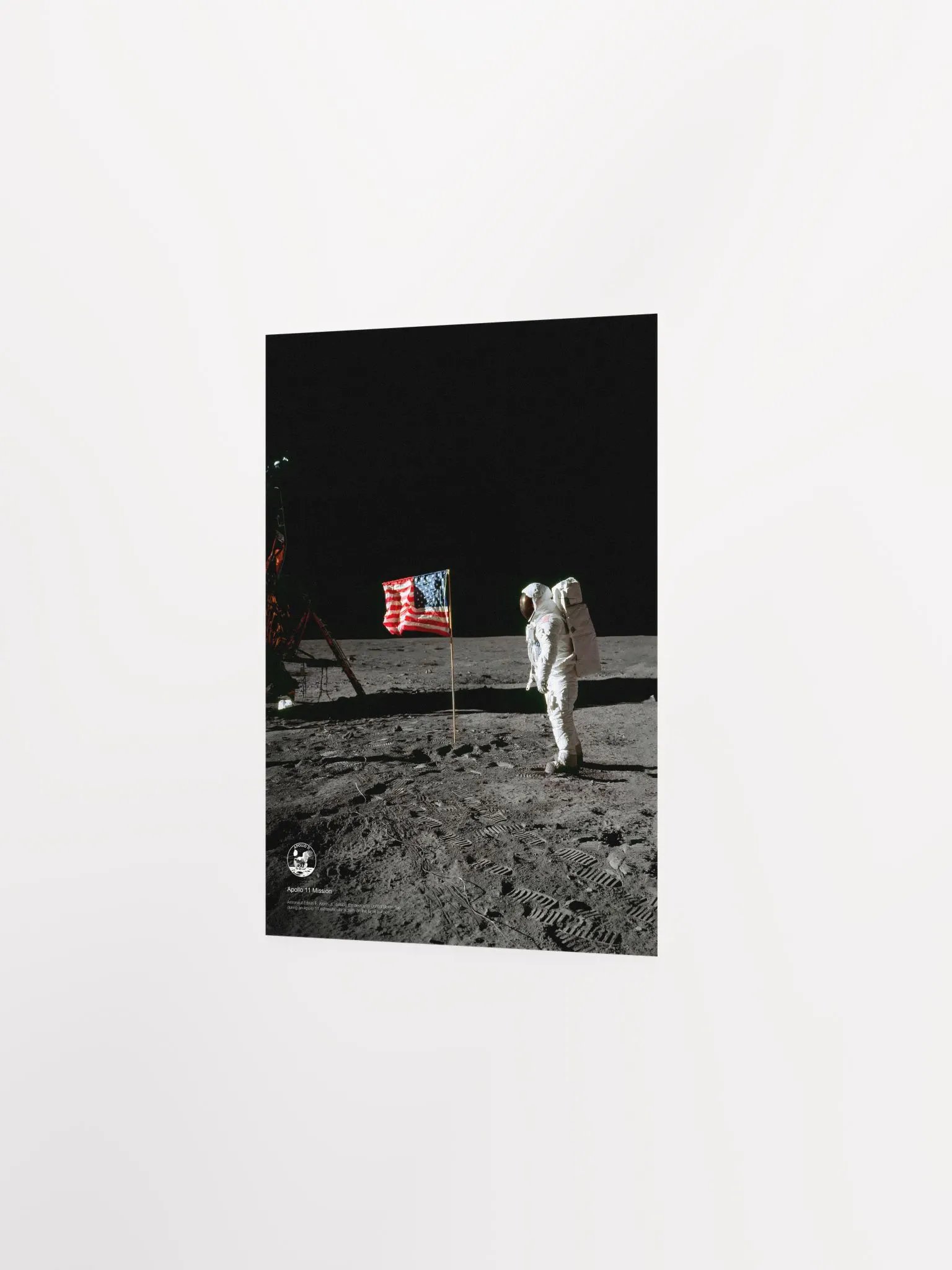 NASA Apollo 11: Edwin Aldrin and United States flag, 1969 — space poster, space art, photo poster, NASA print, space wall decor product image (8)