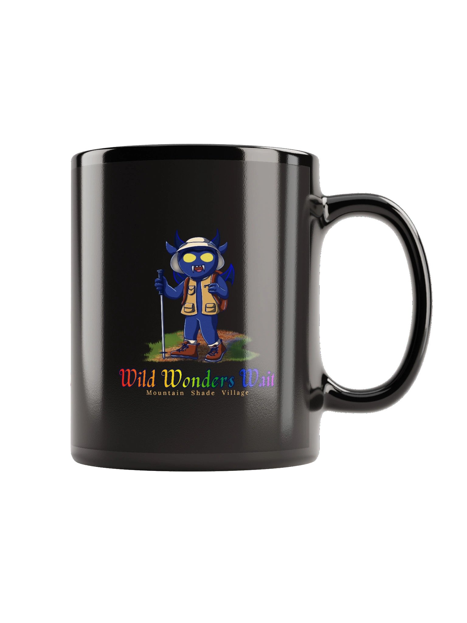Wild Wonders Wait Black Glossy Mug product image (3)