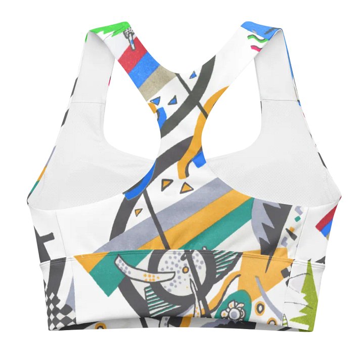 Abstract Lithographic Pattern Design Longline Sports Bra - V4 product image (1)