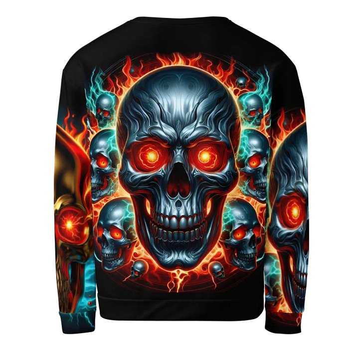 Inferno Skull All-Over Print - Unisex Sweatshirt #8 product image (2)