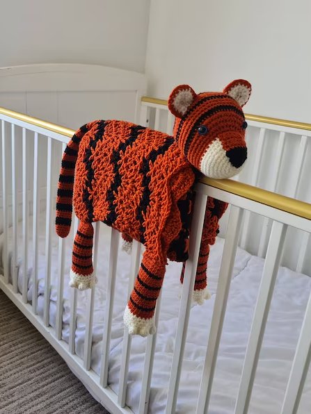 Crochet Tiger Baby Blanket Folding Pram Toy Pattern PDF - Crafting Happiness product image (2)