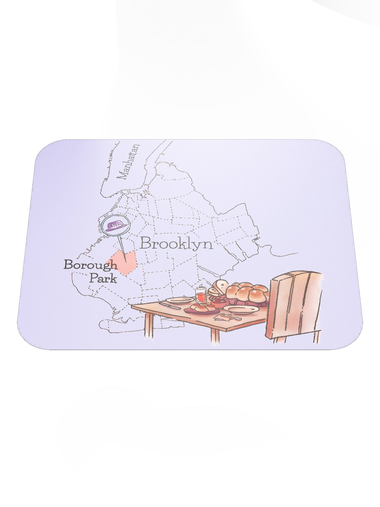 Borough Park on the map, mousepad product image (2)