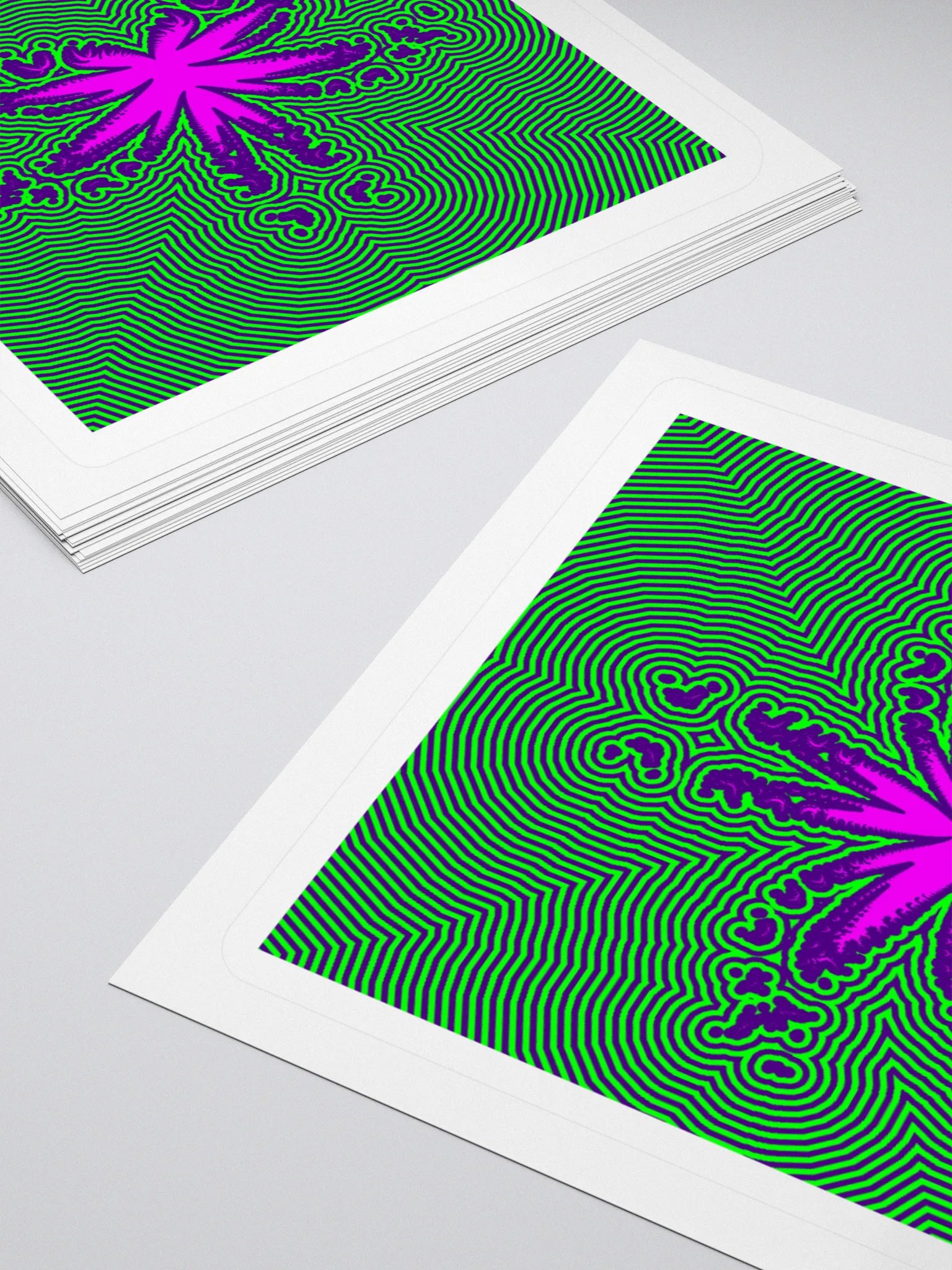 Cannabis Leaf Stoner Sticker, Green Pink Purple Psychedelic Weed Art product image (4)