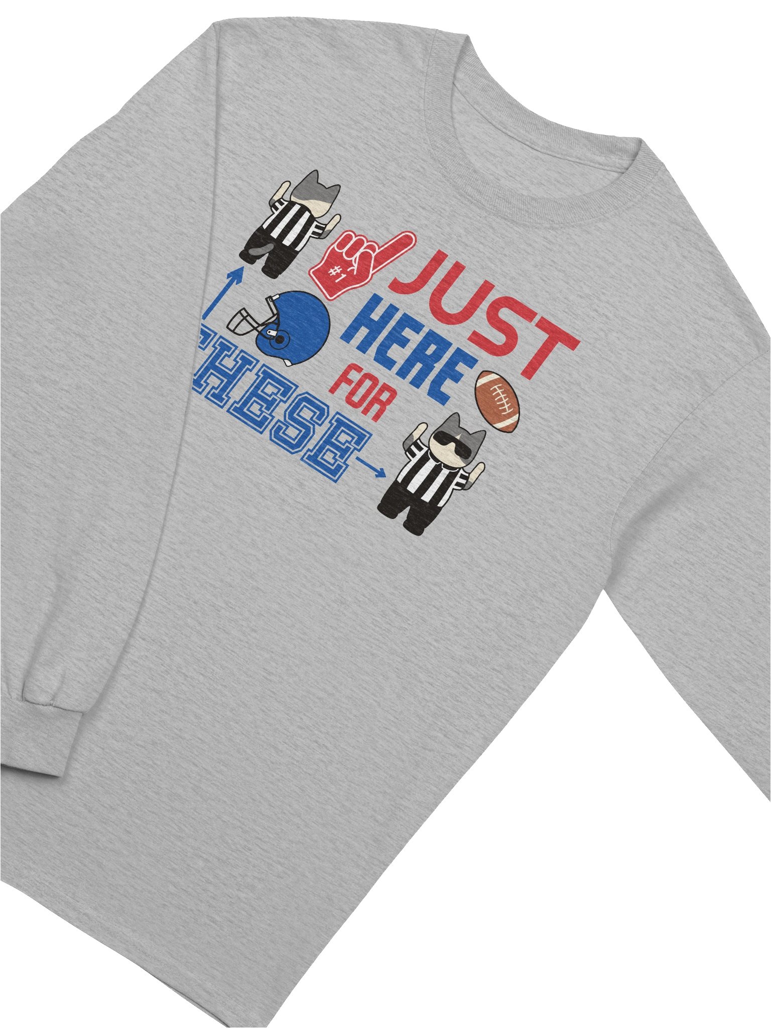 American Football Cat (JUST HERE FOR THESE - touchdown signals) - Unisex Adult Long Sleeve T-shirt product image (7)