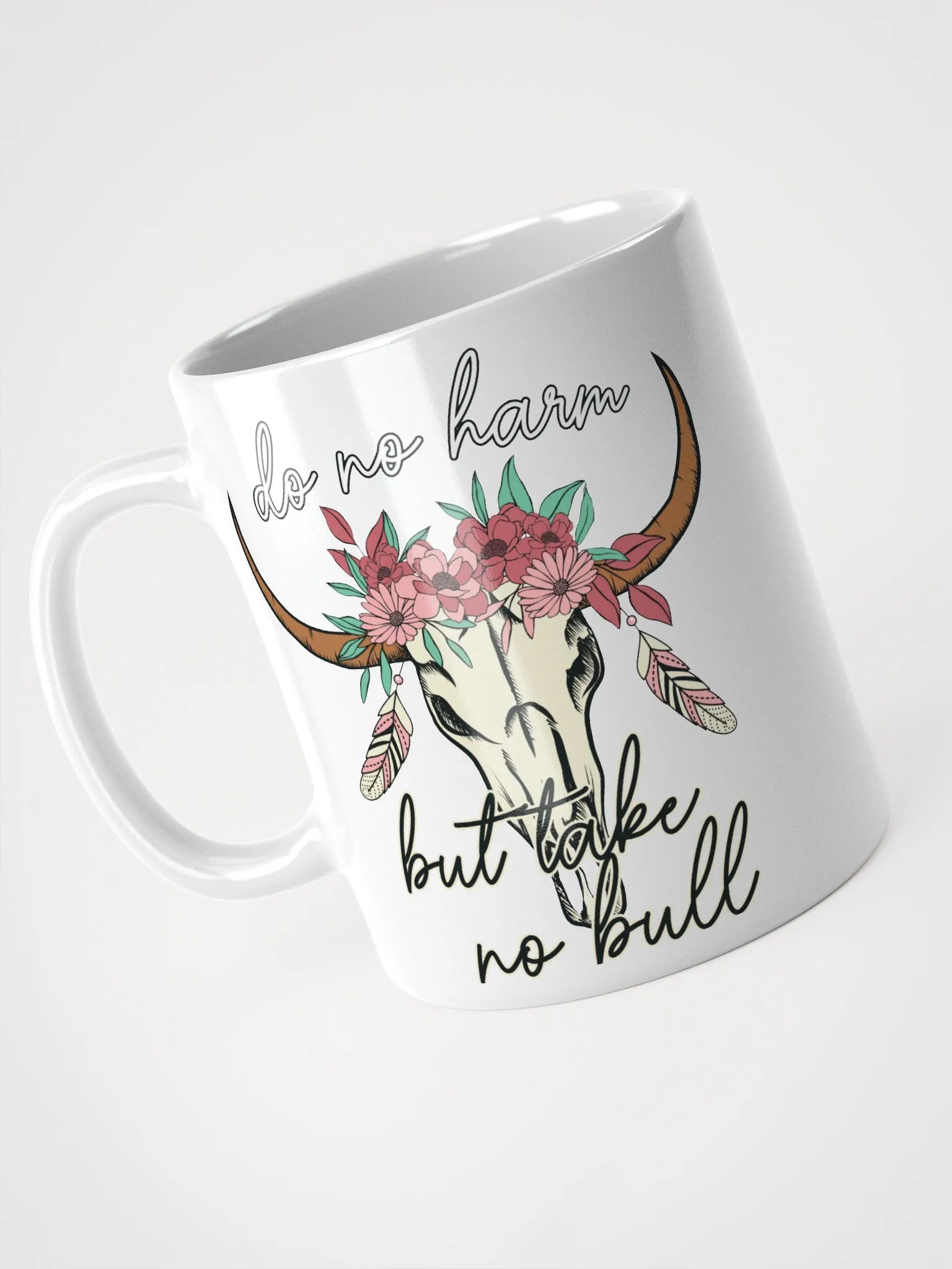 Do No Harm Floral Cow Skull Mug product image (3)