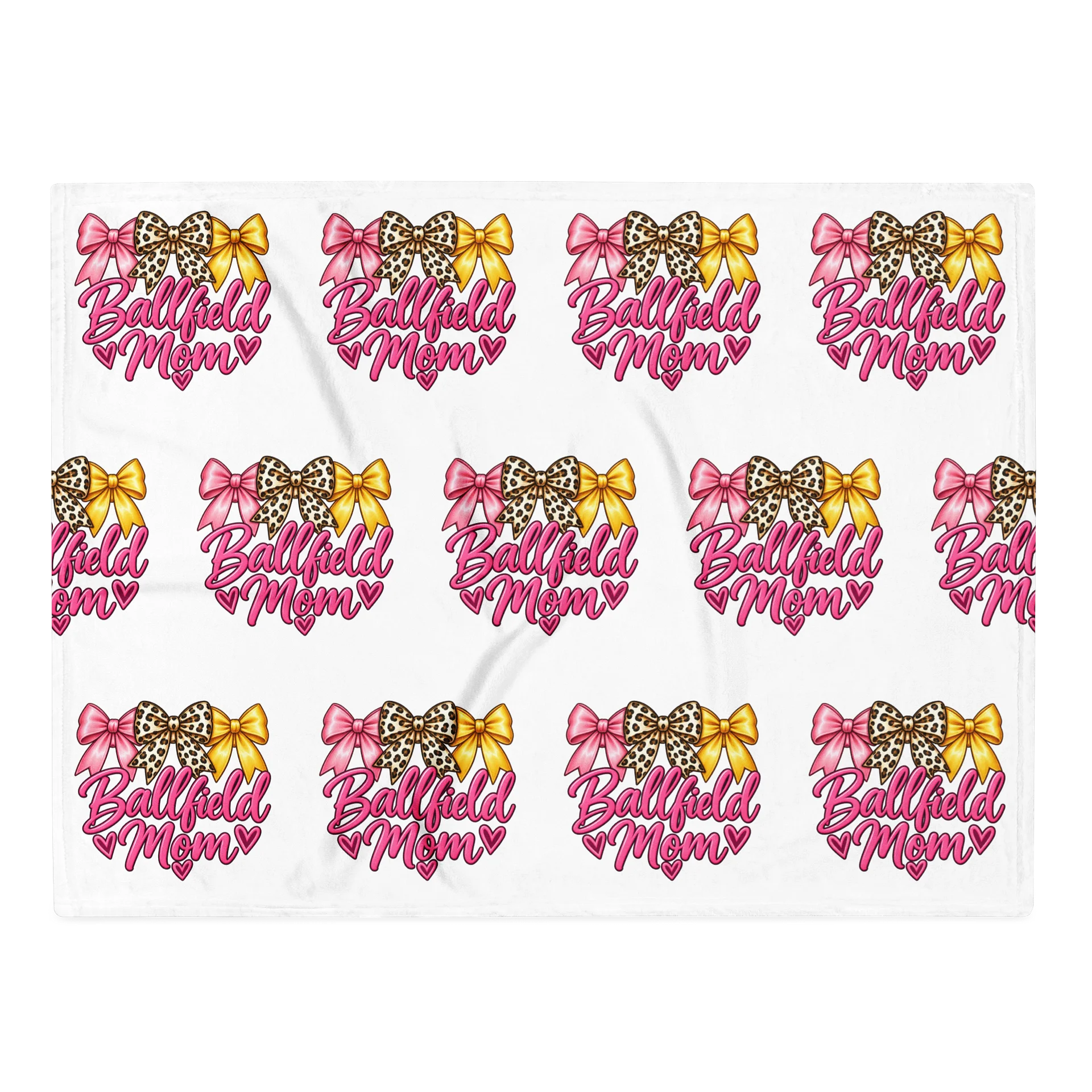 Ballfield Mom Three Bow Throw Blanket | Baseball & Softball Mom Bleacher Blanket product image (1)
