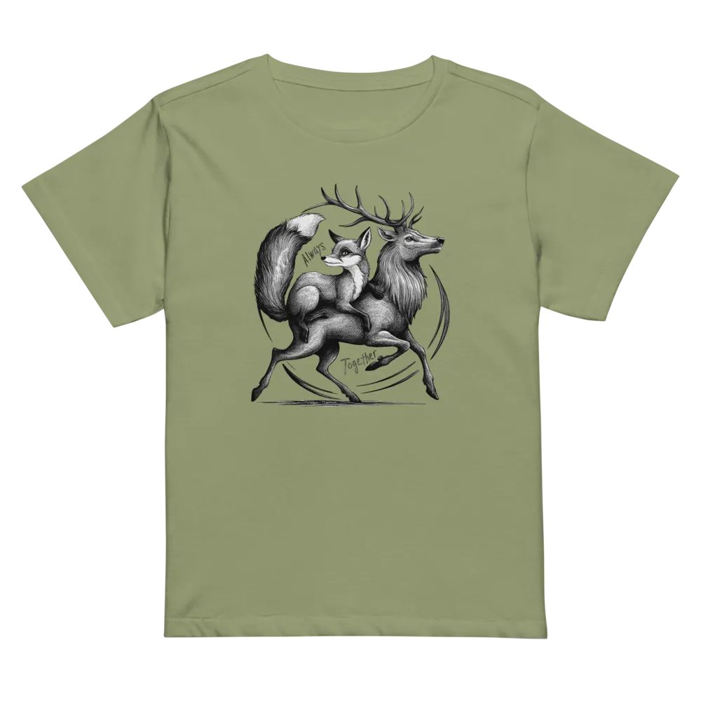Always Together Iconic Vixen and Stag Women's High Waisted Tee product image (29)