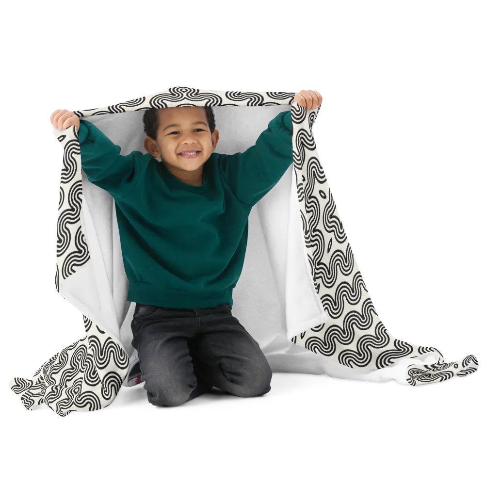 Monochrome Wave Throw Blanket product image (6)