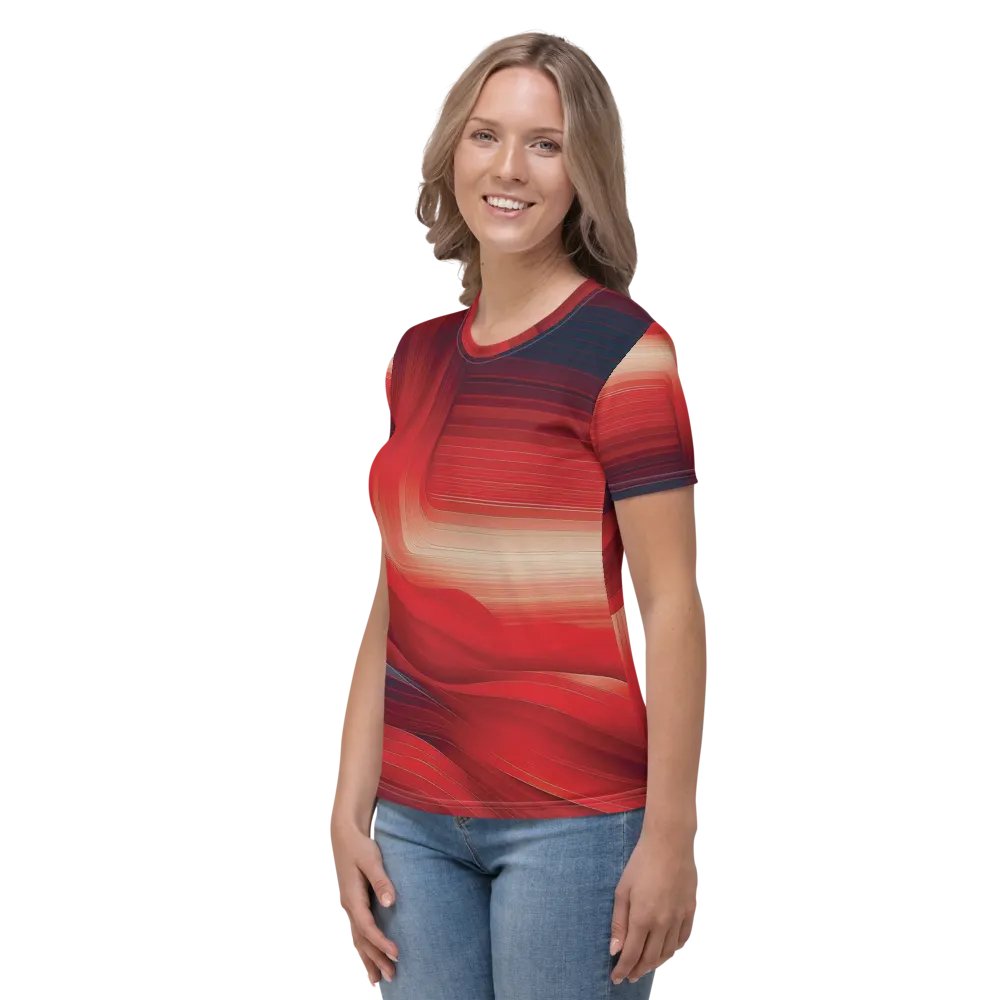 Women's Full-Print-9 Red Glitch Tee product image (3)