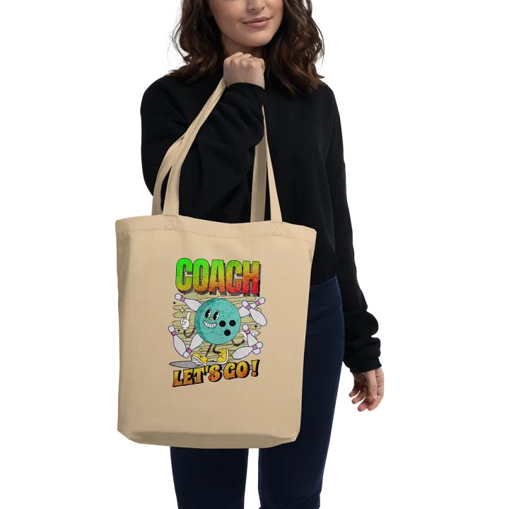 Retro Mascot Coach Bowling Motivational Tote Bag product image (2)