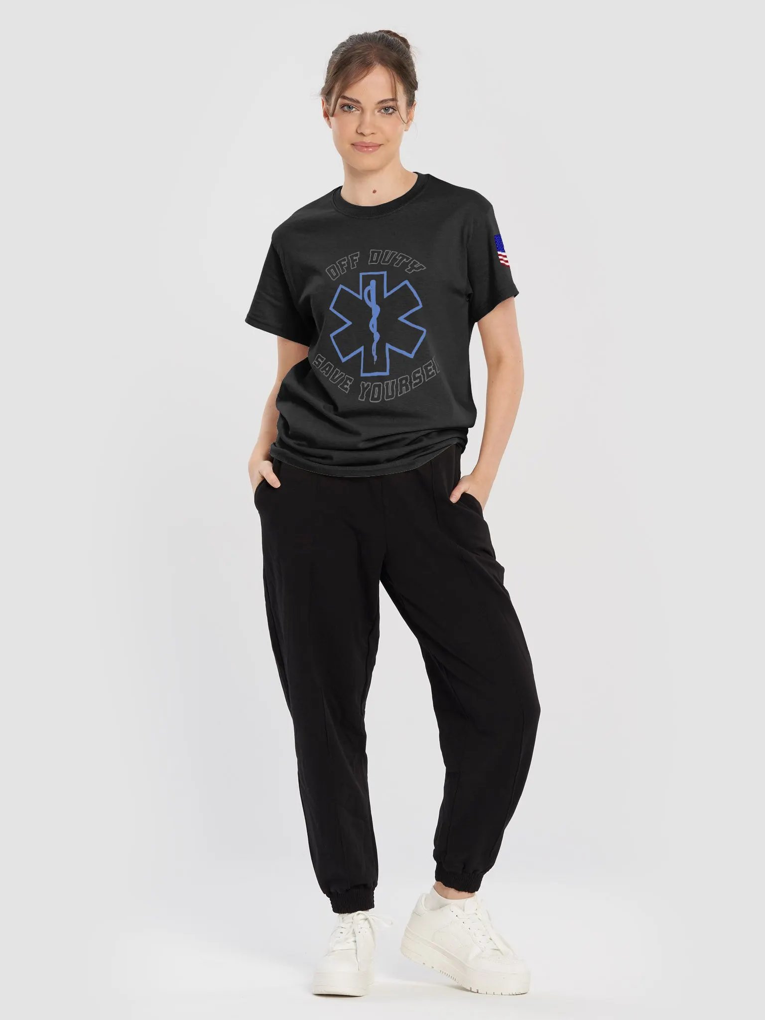 "Off Duty, Save Yourself" EMS T-Shirt product image (3)