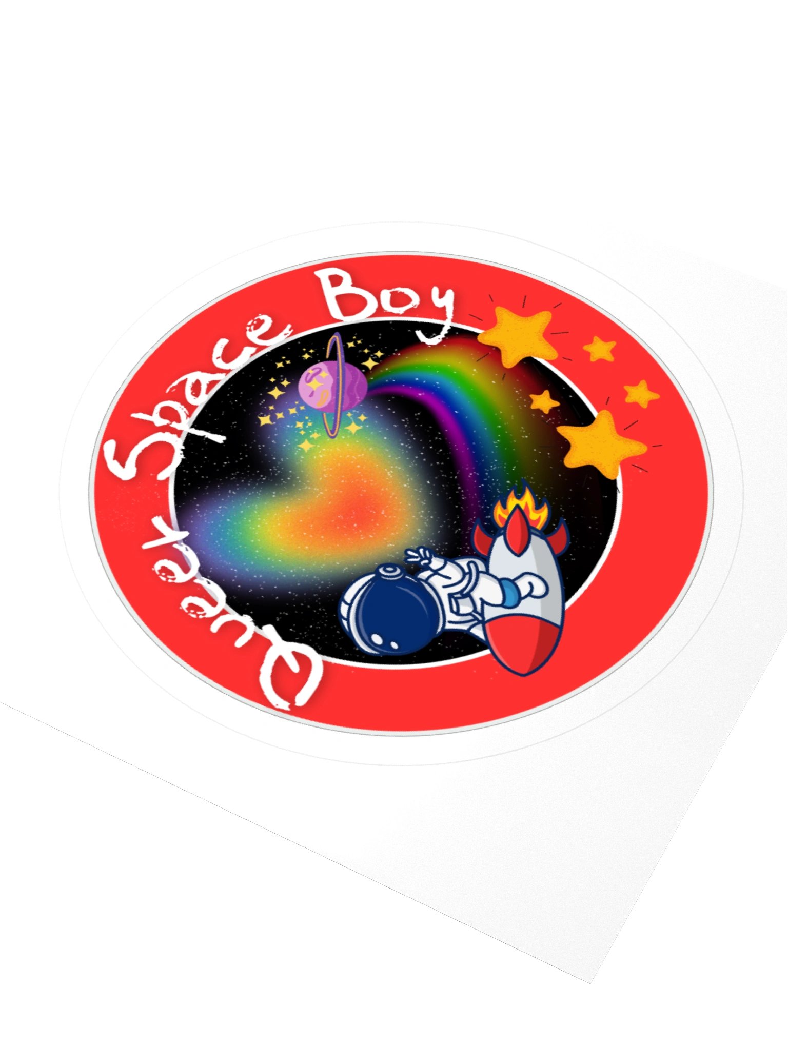 Queer Space Boy Circle Sticker product image (3)