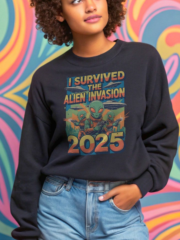 I Survived the Alien Invasion Retro Sweatshirt product image (1)