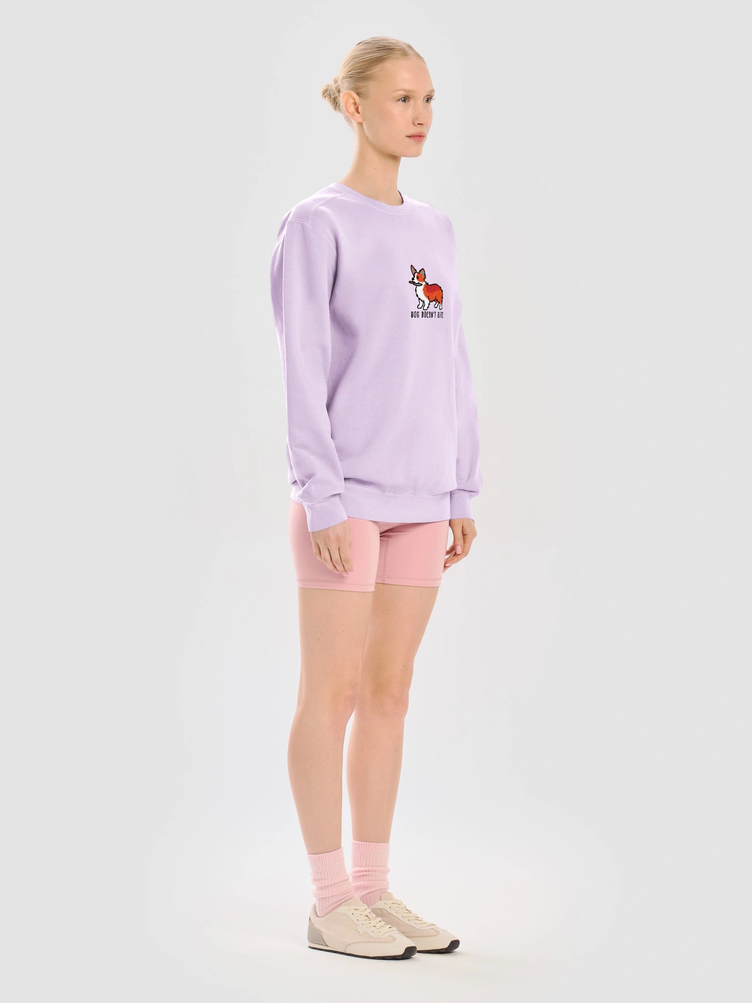 Dog Doesn't Bite Funny Chibi-Style Embroidered Premium Sweatshirt for Pembroke Welsh Corgi(Red) Owners product image (39)
