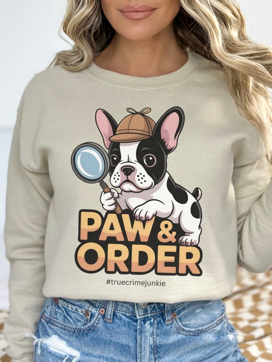 True Crime Junkie French Bulldog Lover Light Sweatshirt product image (13)