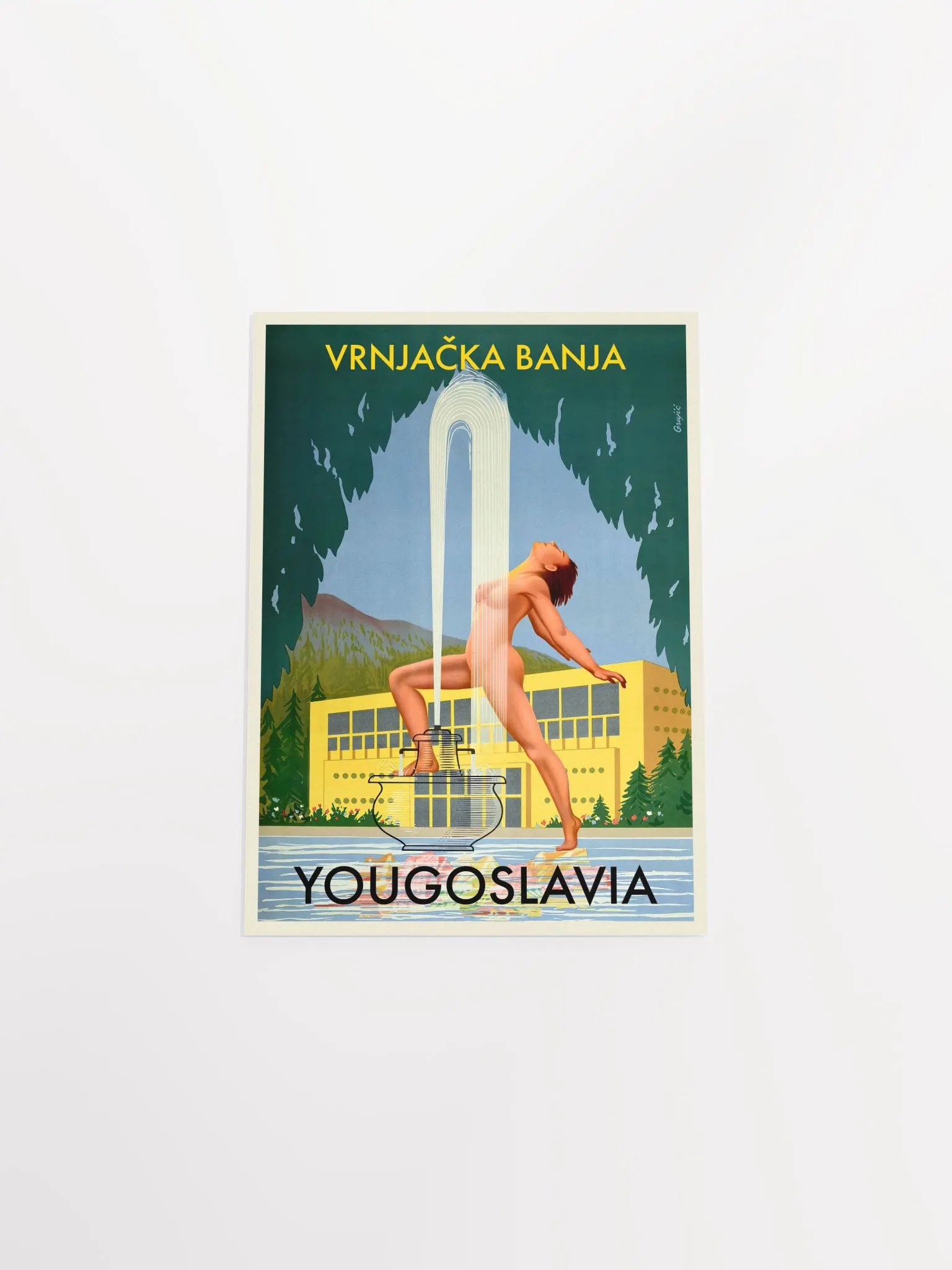 Yugoslavia, Vrnjačka Banja, 1950s — retro vintage travel poster, retro travel art, retro travel wall art, art deco poster, art deco product image (9)