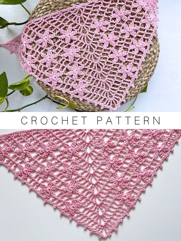 Crochet Pattern: Floral Mesh Bandana product image (1)