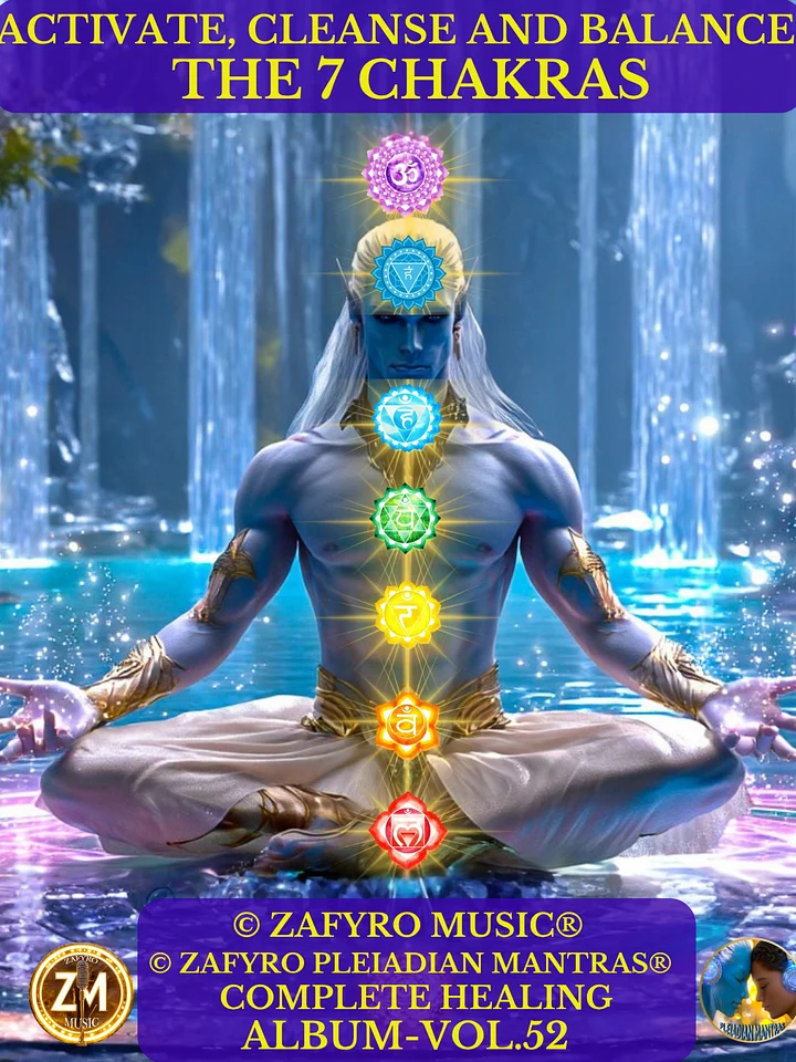 ÁLBUM - VOL. 52 (MUSIC) - ACTIVATE, CLEANSE AND BALANCE THE 7 CHAKRAS – COMPLETE HEALING (© ZAFYRO PLEIADIAN MANTRAS®) - BINAURAL FREQUENCIES product image (1)