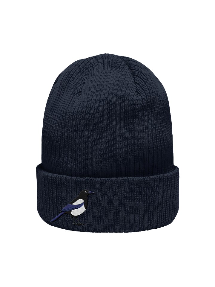 Black Billed Magpie Embroidered Organic Beanie product image (2)