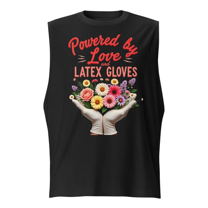 Latex gloves powered Muscle Tank product image (1)