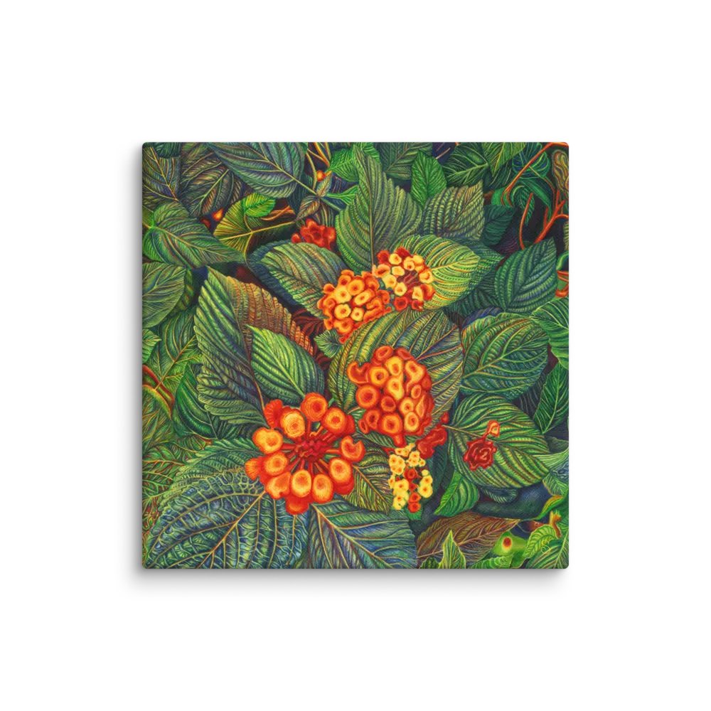 Floral Tapestry Canvas - Bright Orange Flowers product image (1)