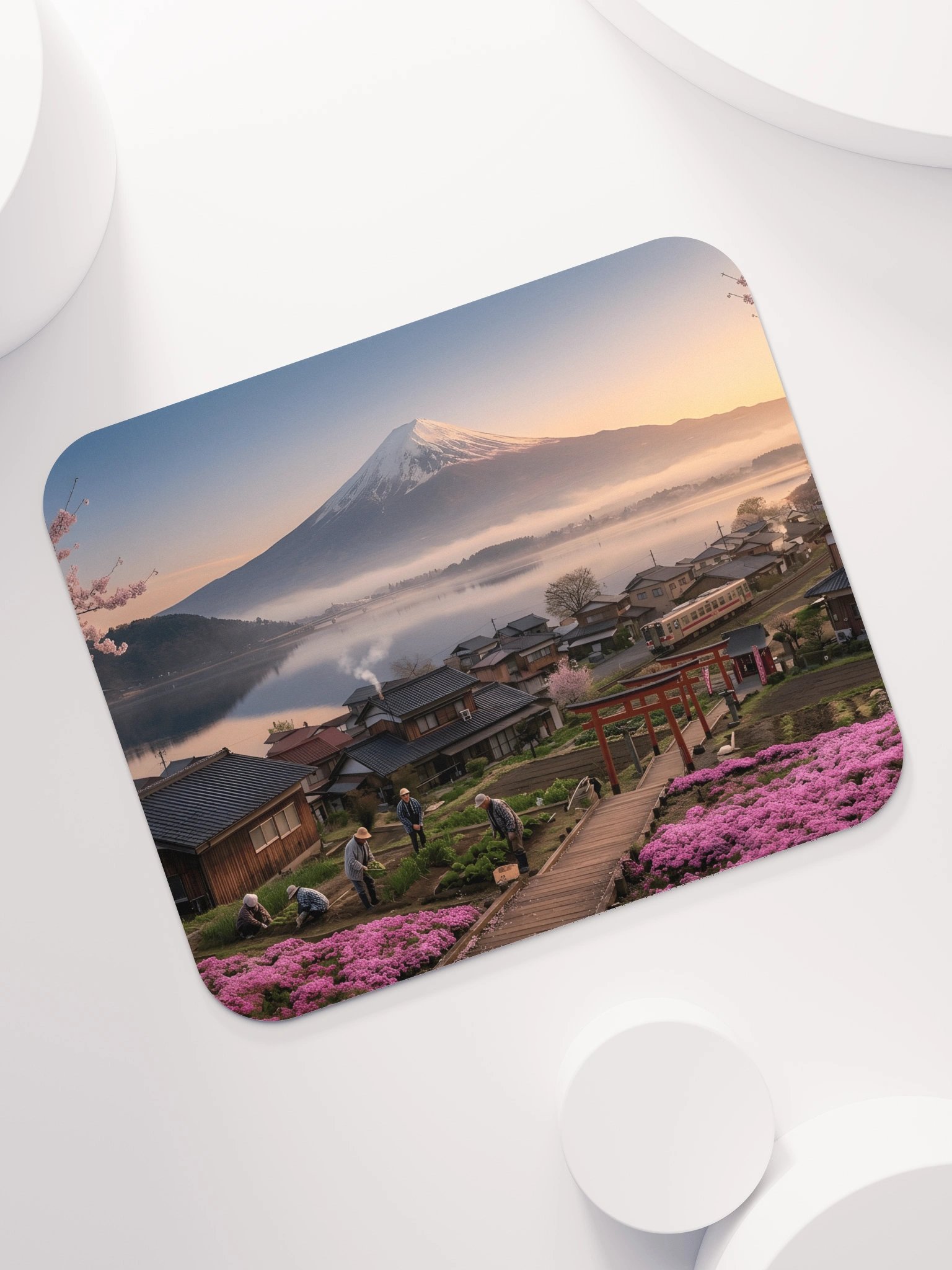 Mount Fuji Village Pink Moss Classic Mouse Pad product image (7)