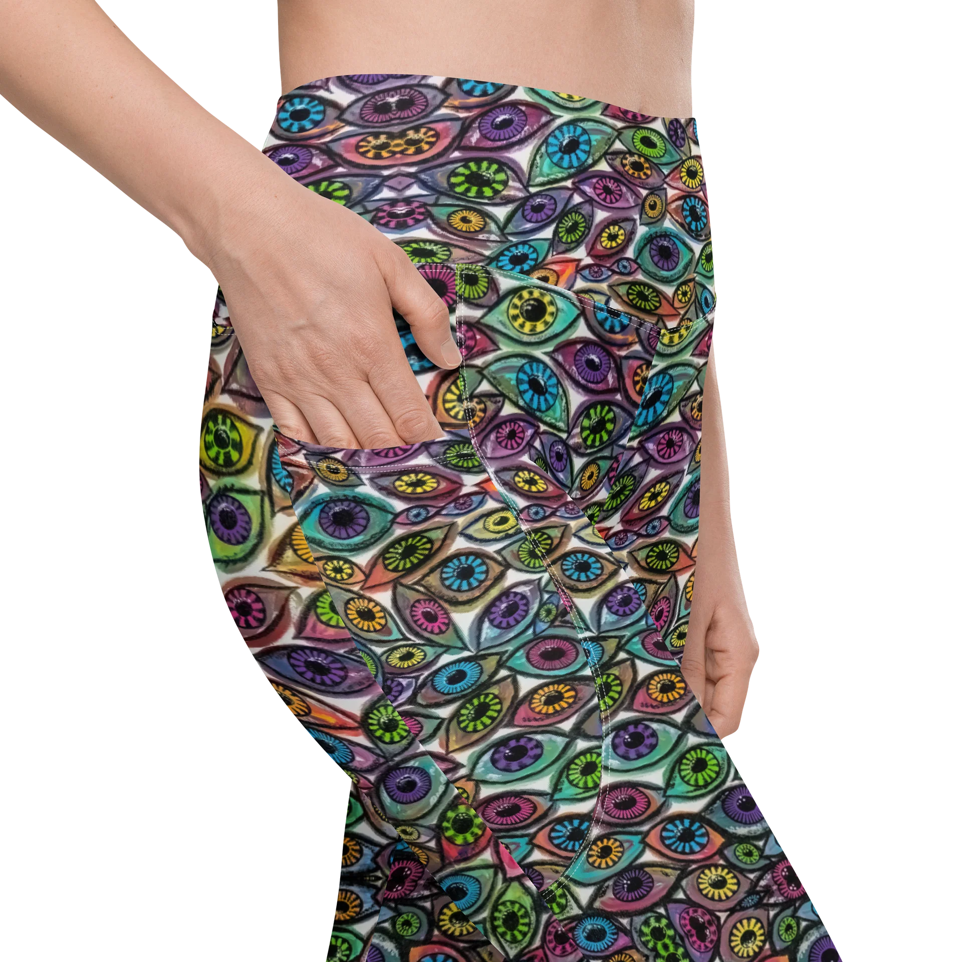 Psychedelic Eyes High Waisted Pocket Leggings | Eye See You Too product image (10)
