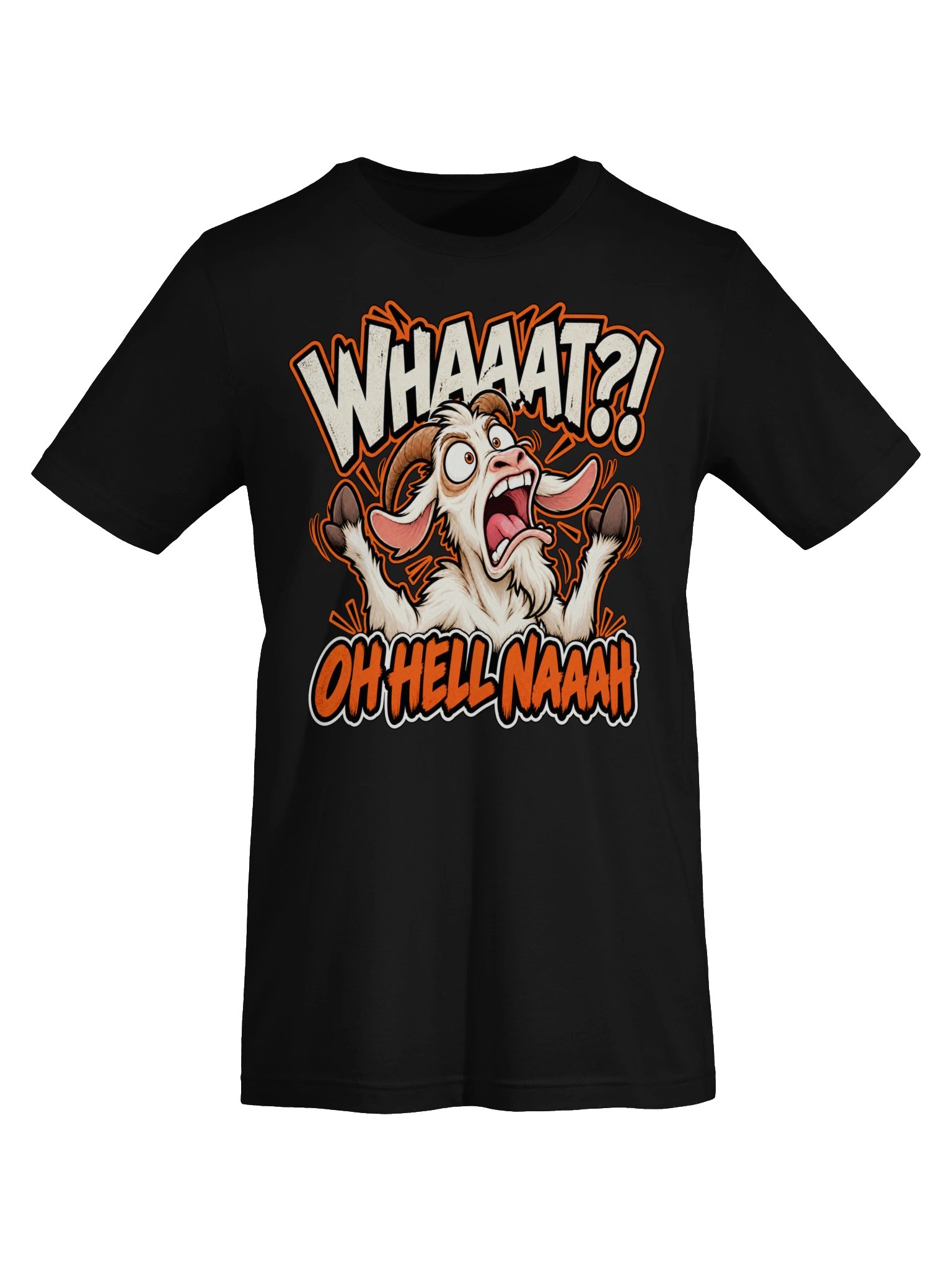 Whaaat?! Oh Hell Naaah – Funny Screaming Goat Graphic Tee product image (3)