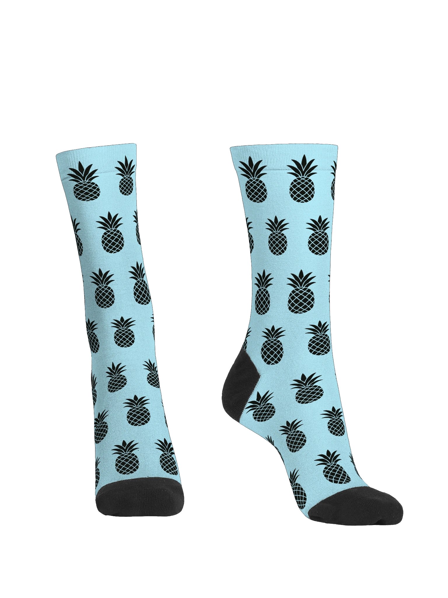 Light Blue & Black Lucky Pineapple™ Unisex Socks product image (2)