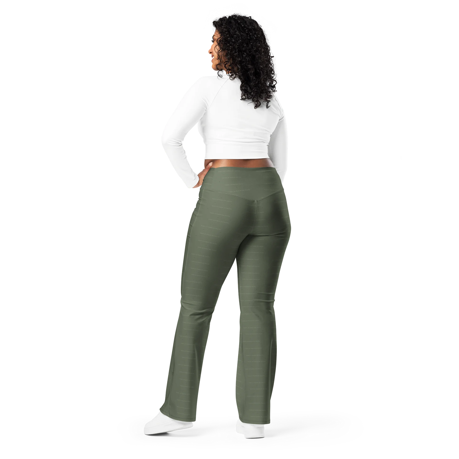 Flare Leggings — Women Who Lift (Olive) product image (5)
