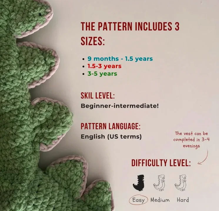 Crochet Pattern Dinosaur, crochet patterns product image (2)