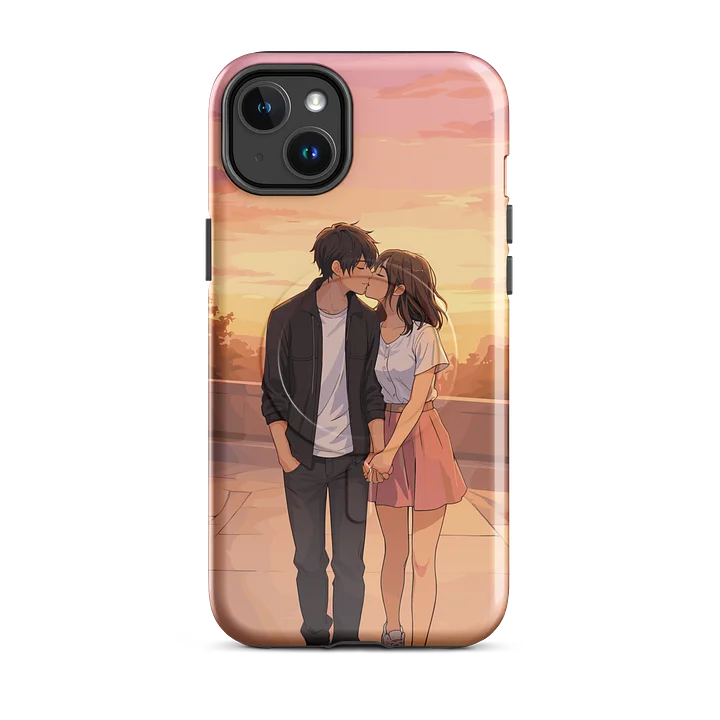 Couple twilight kiss on an urban sidewalk iPhone® Tough Case product image (2)