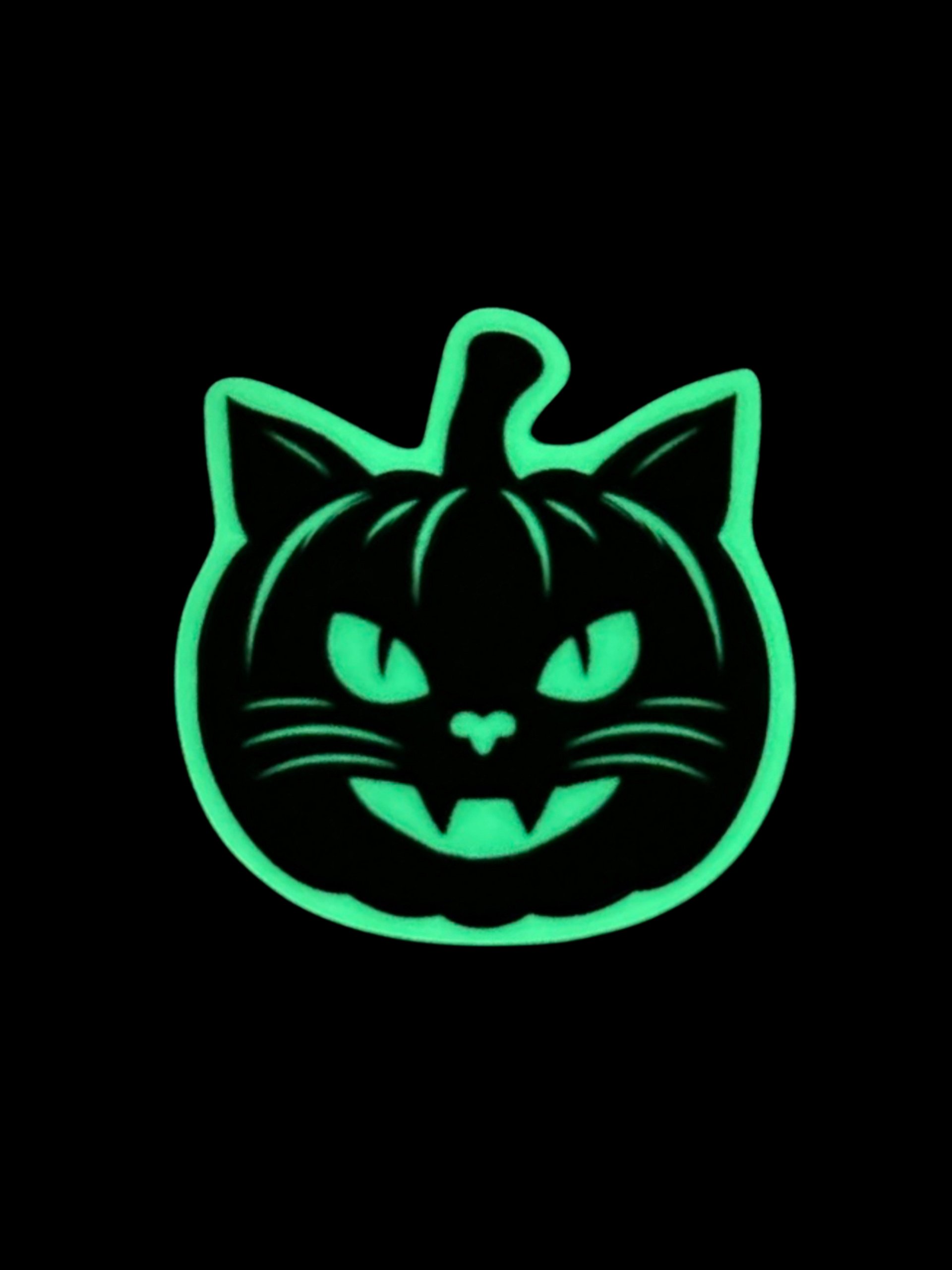 Cat jack o'lantern glow-in-the-dark sticker product image (1)